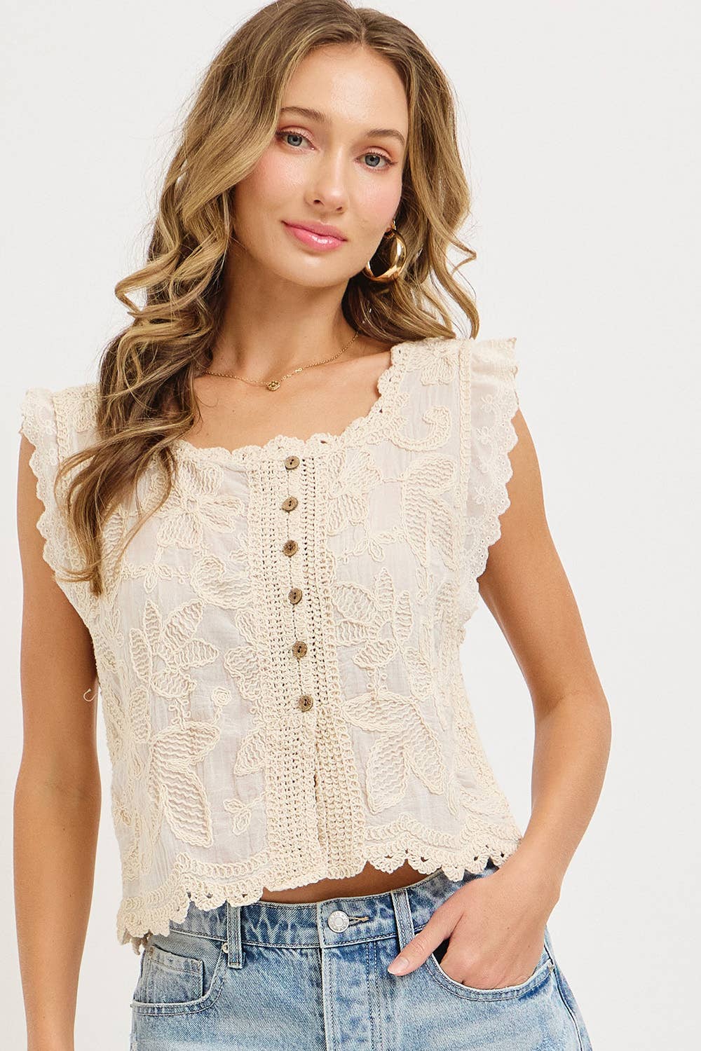 Seabreeze Embroidered Button Shirt