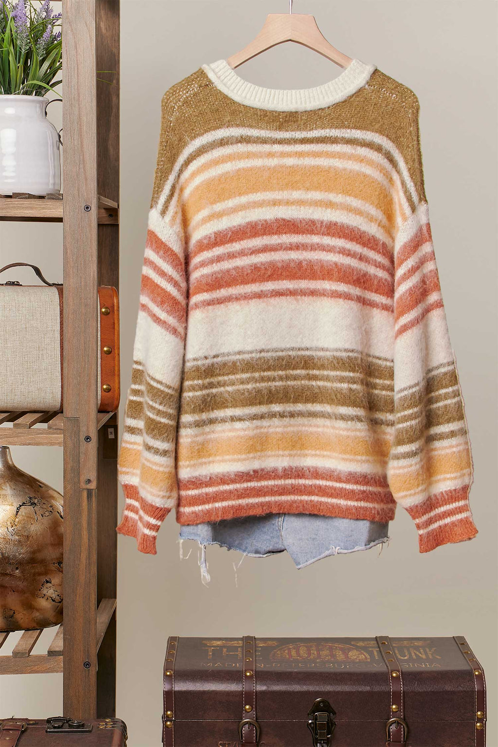 Multi Stripe Eyelash Knit Sweater