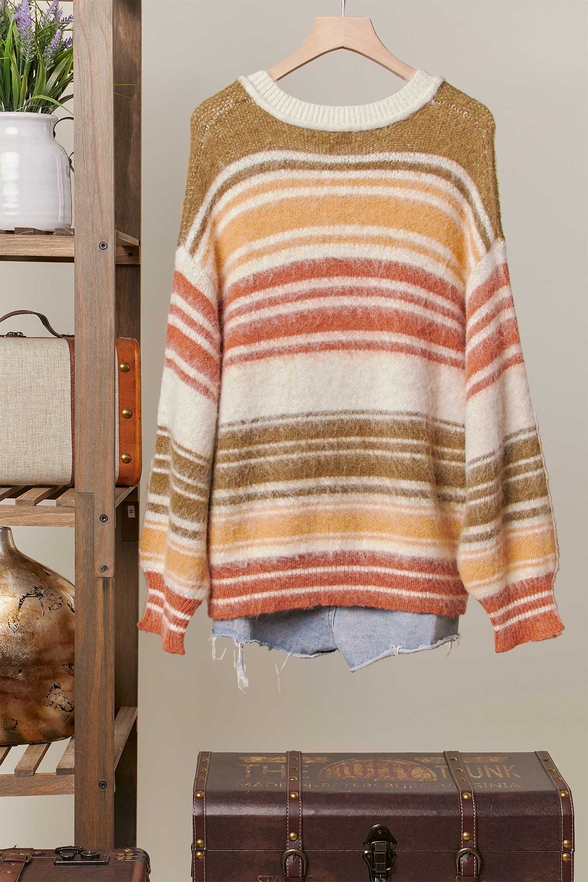 Multi Stripe Eyelash Knit Sweater