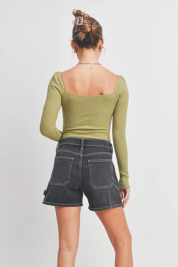 Utility Shorts - Washed Black