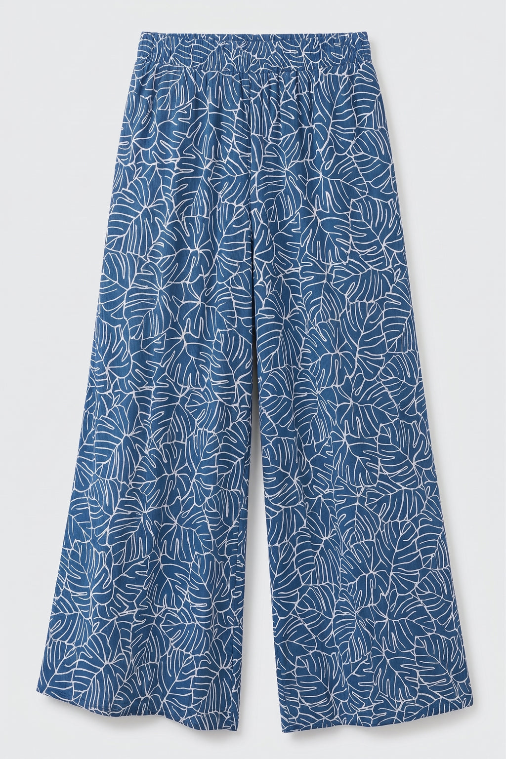 Leaf Print Wide Leg Pants