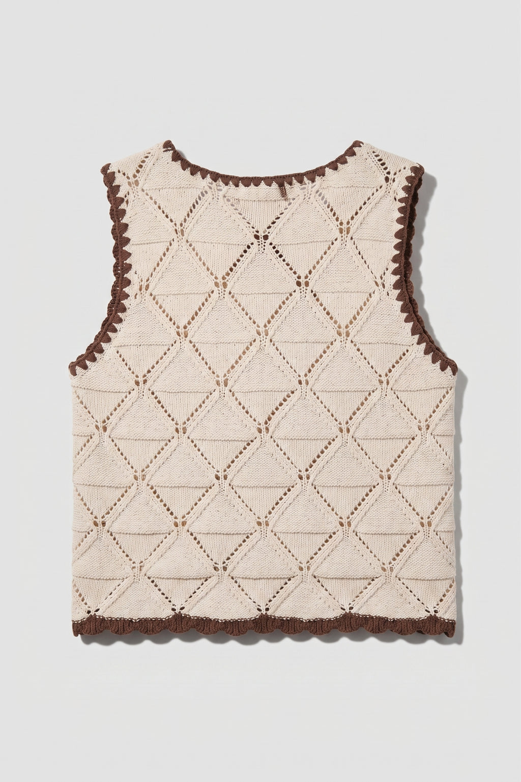 Crochet Knit Front Tie Vest