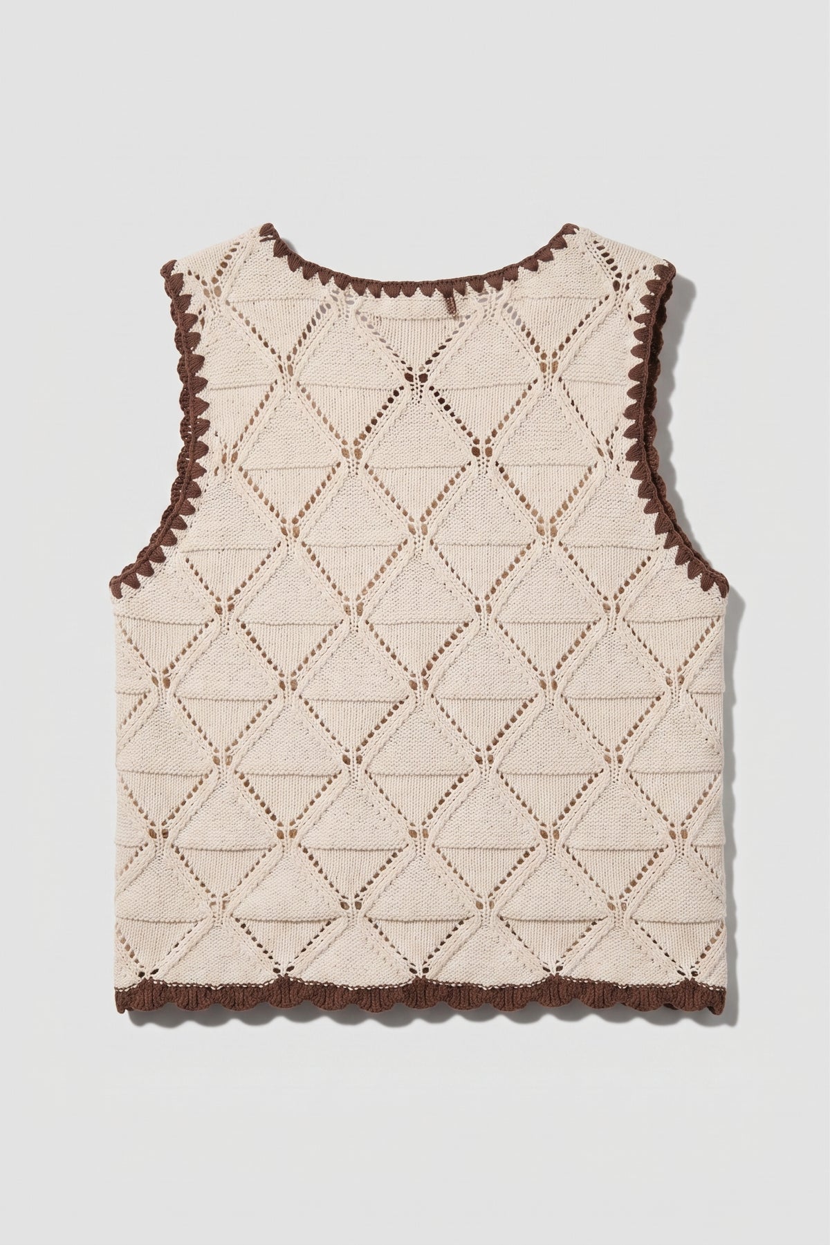 Crochet Knit Front Tie Vest