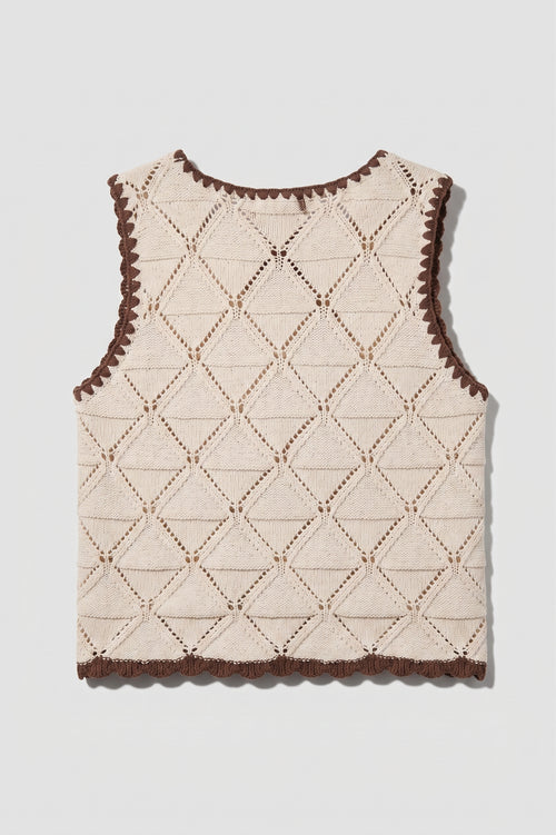 Crochet Knit Front Tie Vest