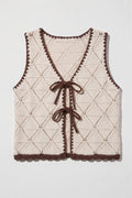 Crochet Knit Front Tie Vest