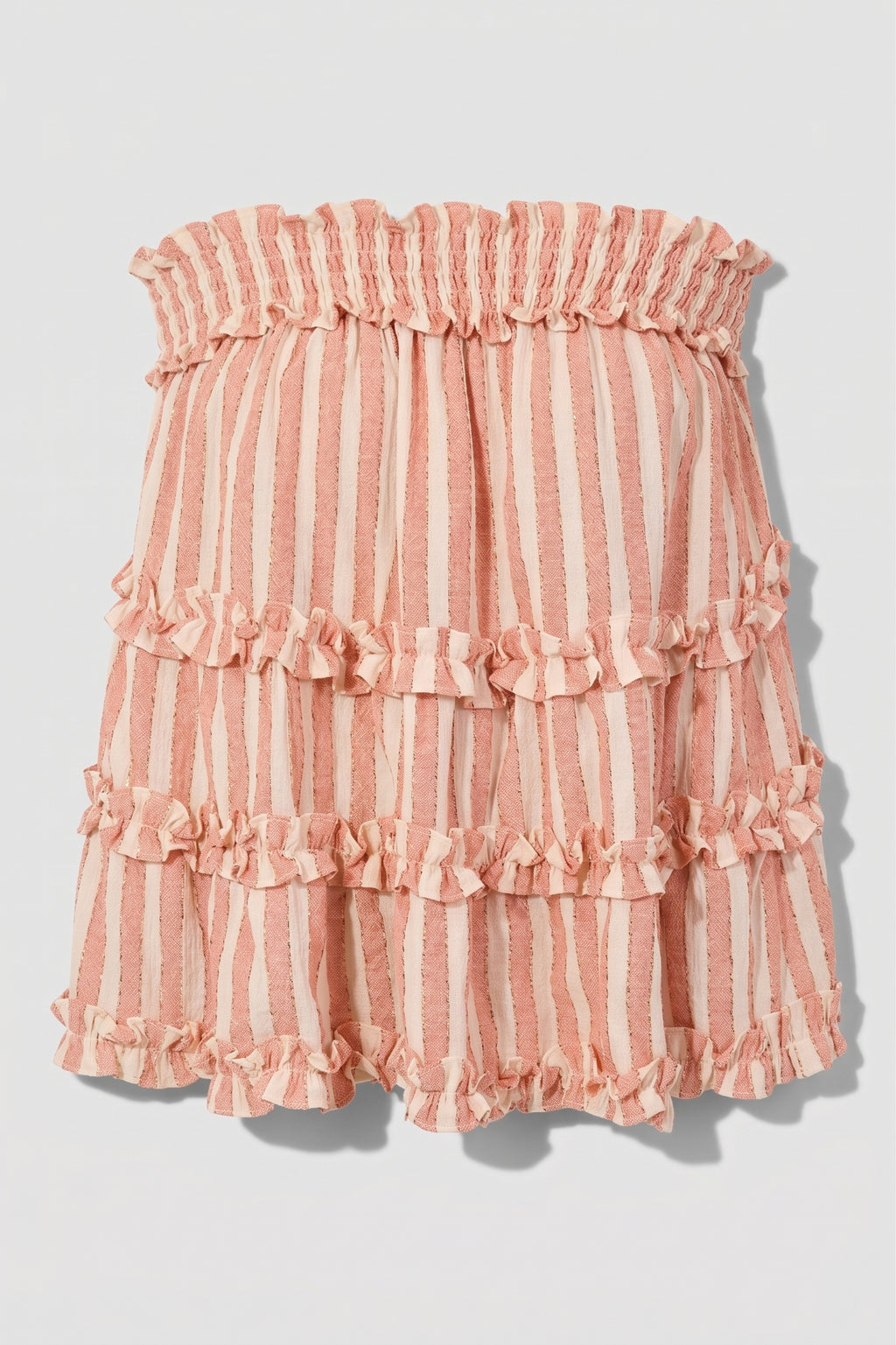 Striped Strapless Ruffle Top