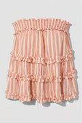 Striped Strapless Ruffle Top