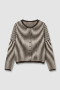 Raw Edge Stripe Knit Cardigan