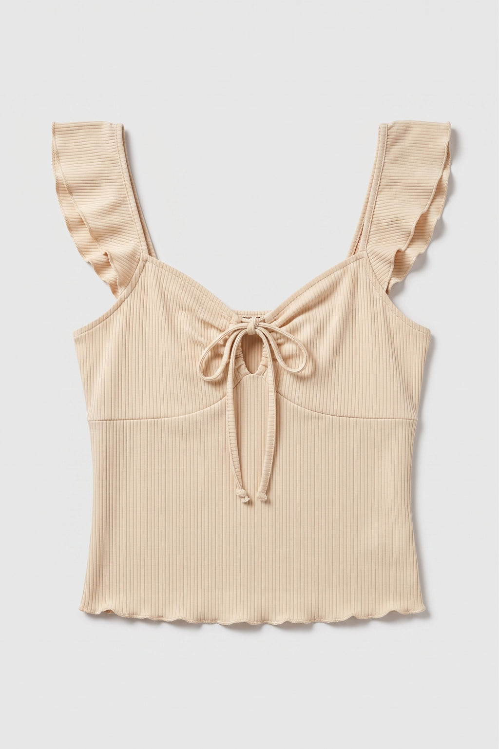 Ruffled Front-Tie Blouse