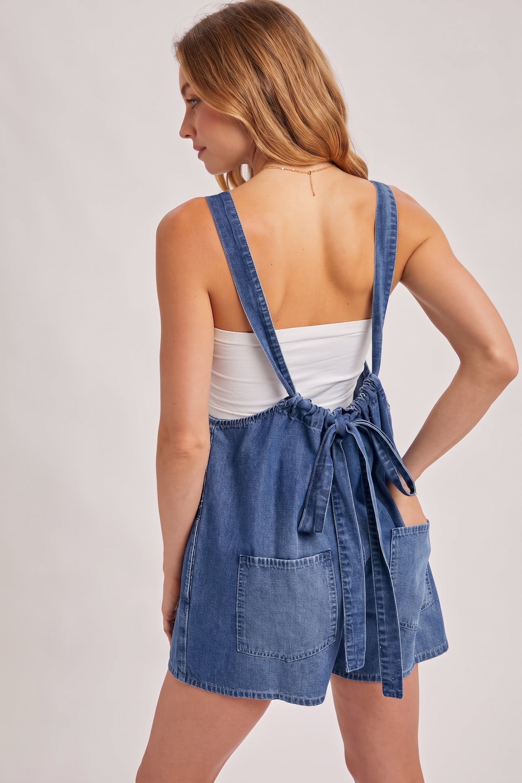Denim Shortalls Romper