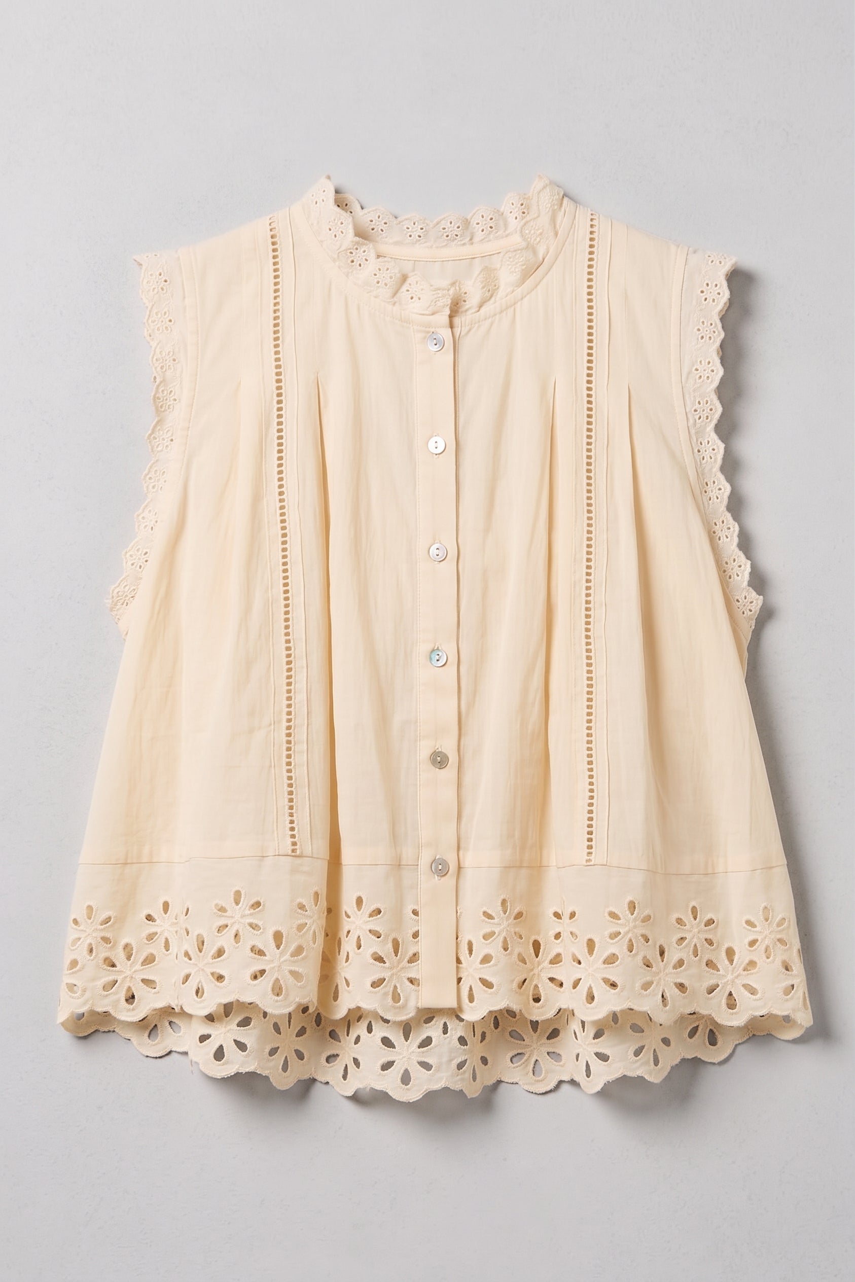 Eyelet Sleeveless Blouse