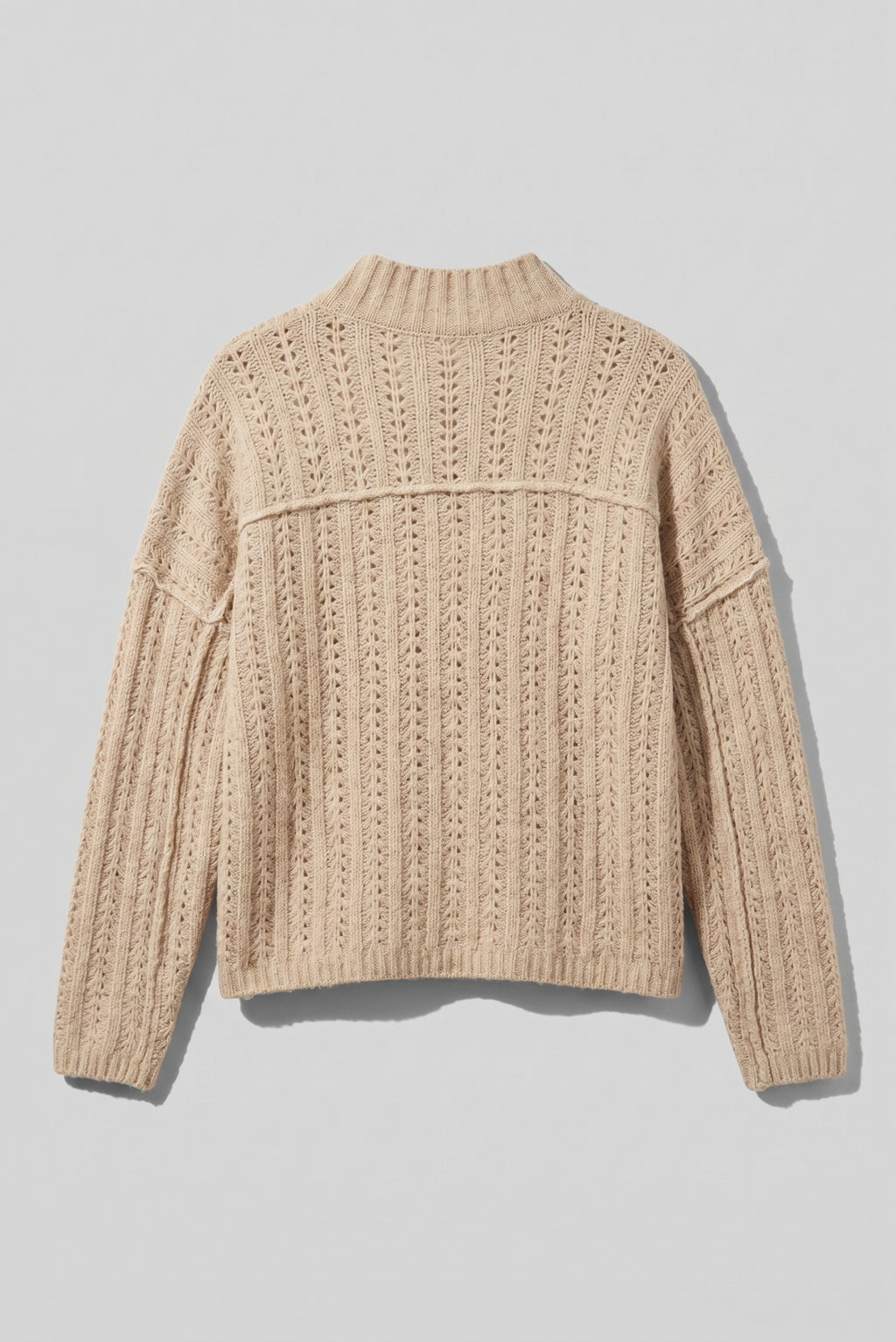 Open Knit Mock Neck Sweater