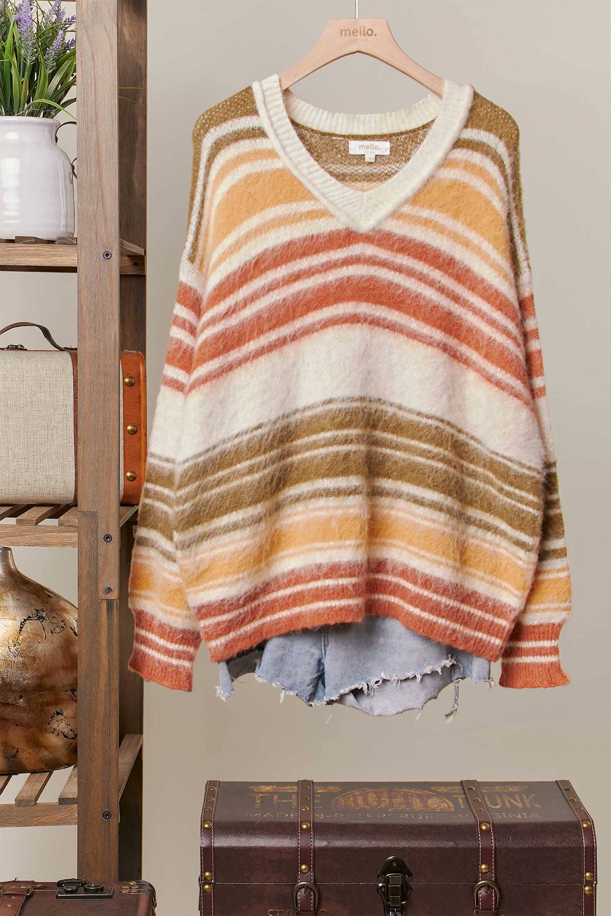 Multi Stripe Eyelash Knit Sweater